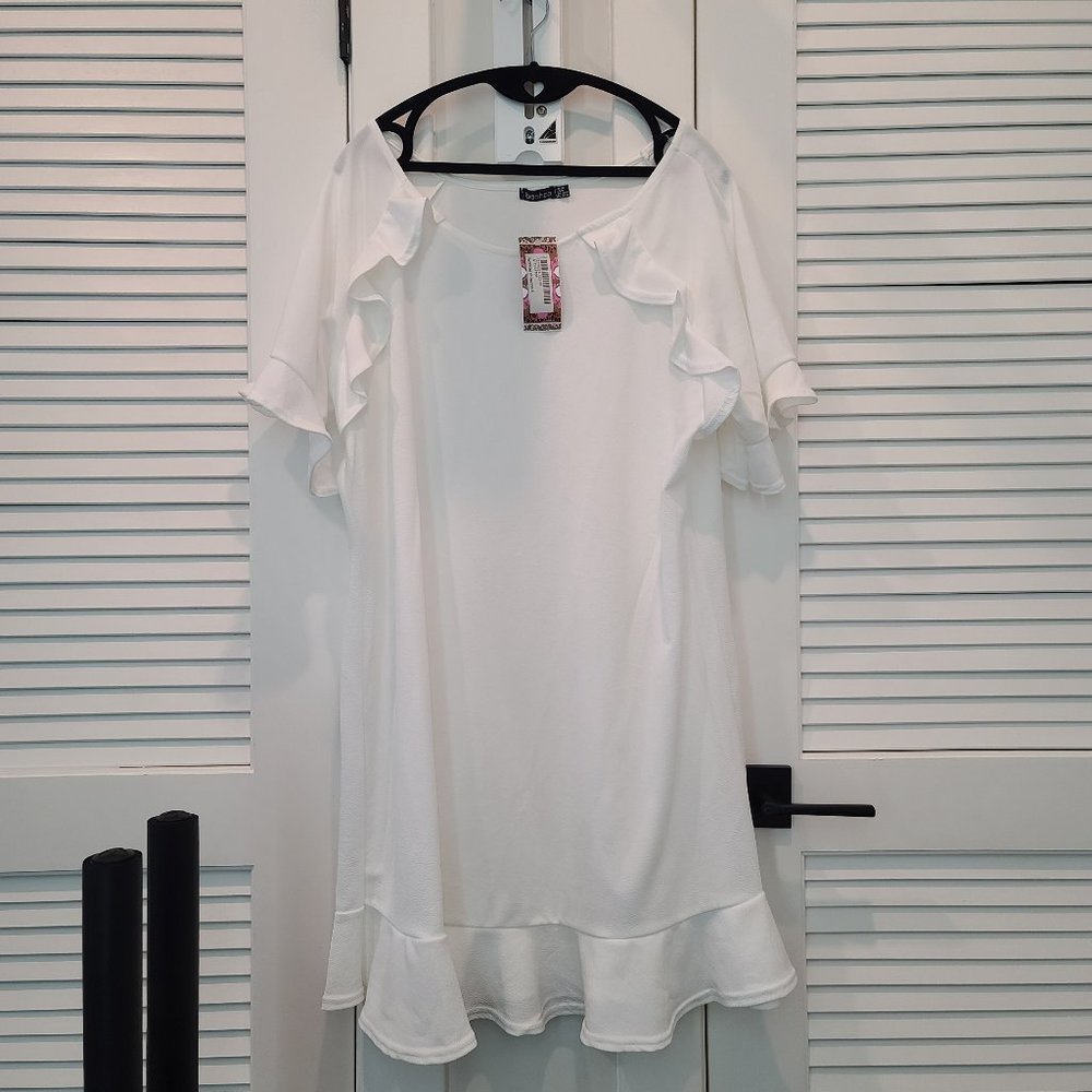 NWT US 16 Boohoo White Shift Dress